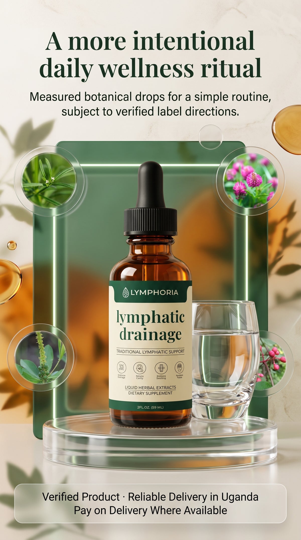 Lymphoria® Botanical Flow Drops for Men (Lymphatic Drainage Supplement)