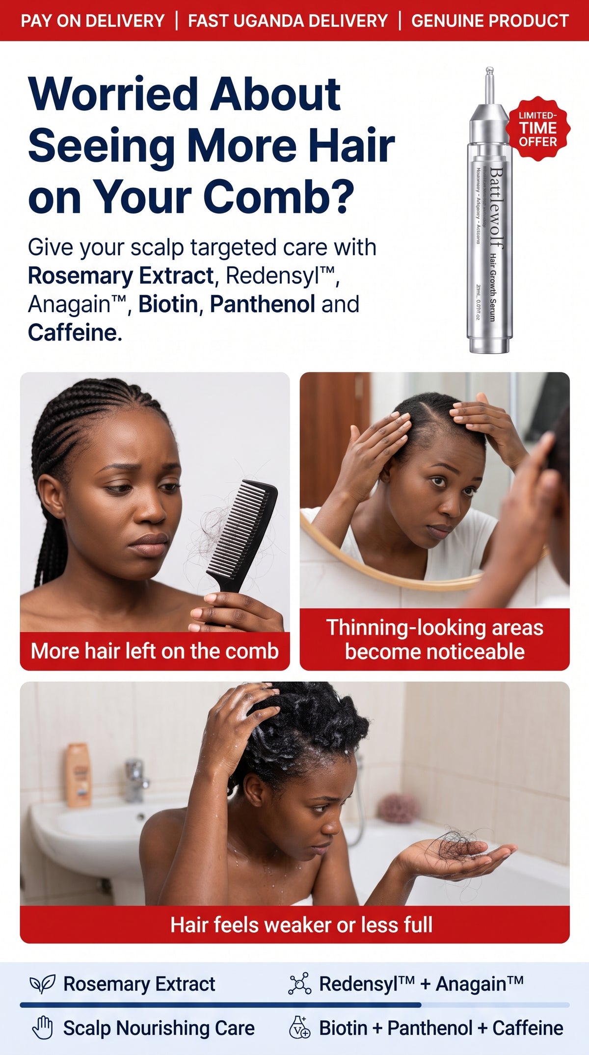 BATTLEWOLF Anti-Hair Loss Scalp Care - Strengthening Essence (20ml) W