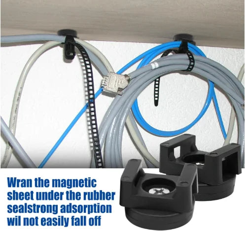 GJAHSH Heavy-Duty Magnetic Cable Tie Mounts (12-Pack)