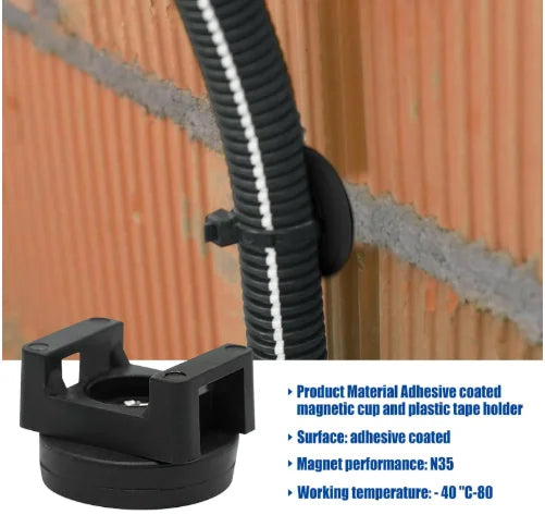 GJAHSH Heavy-Duty Magnetic Cable Tie Mounts (12-Pack)