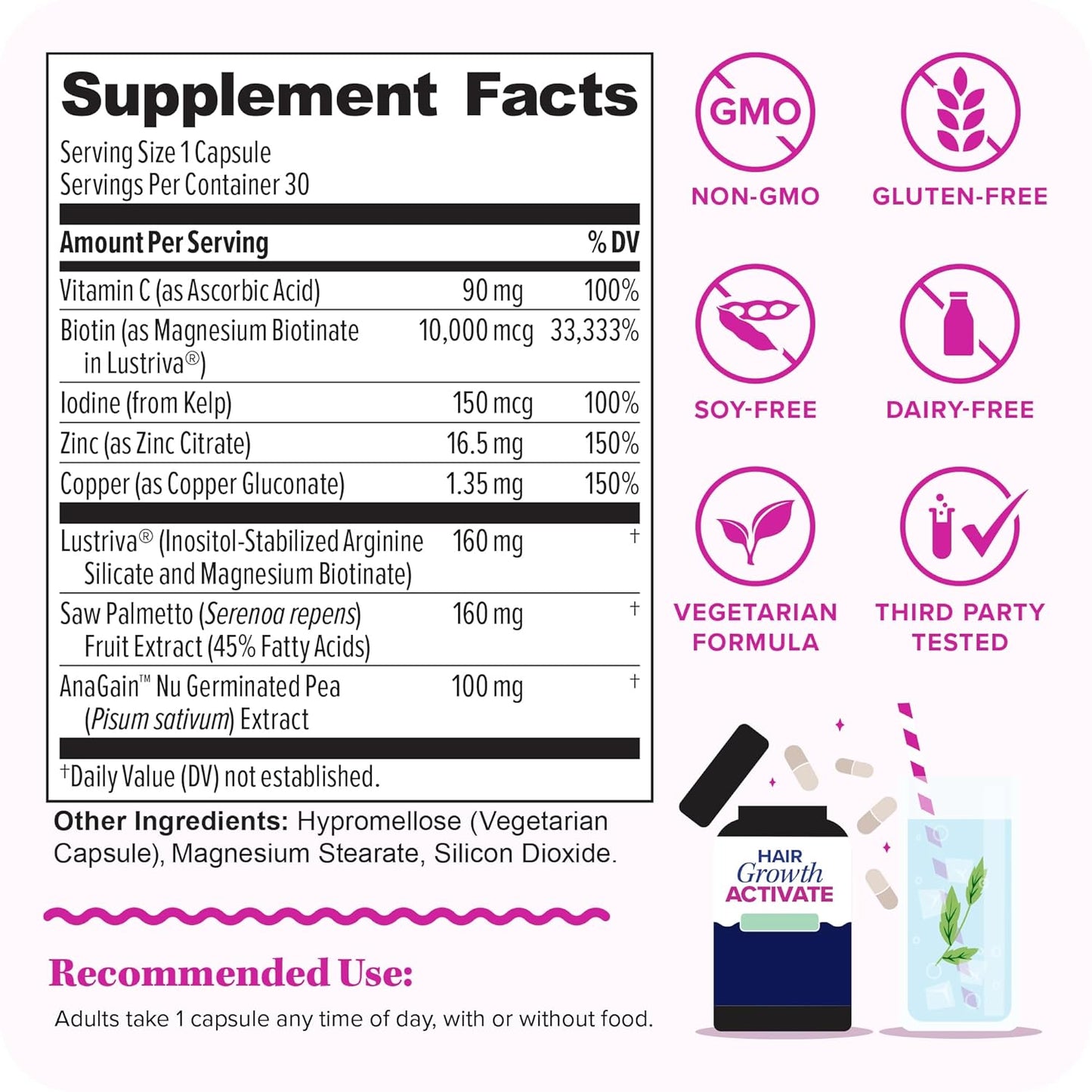 Vitauthority Hair Growth Activate Capsules – 2X Clinical Strength (30 Count)