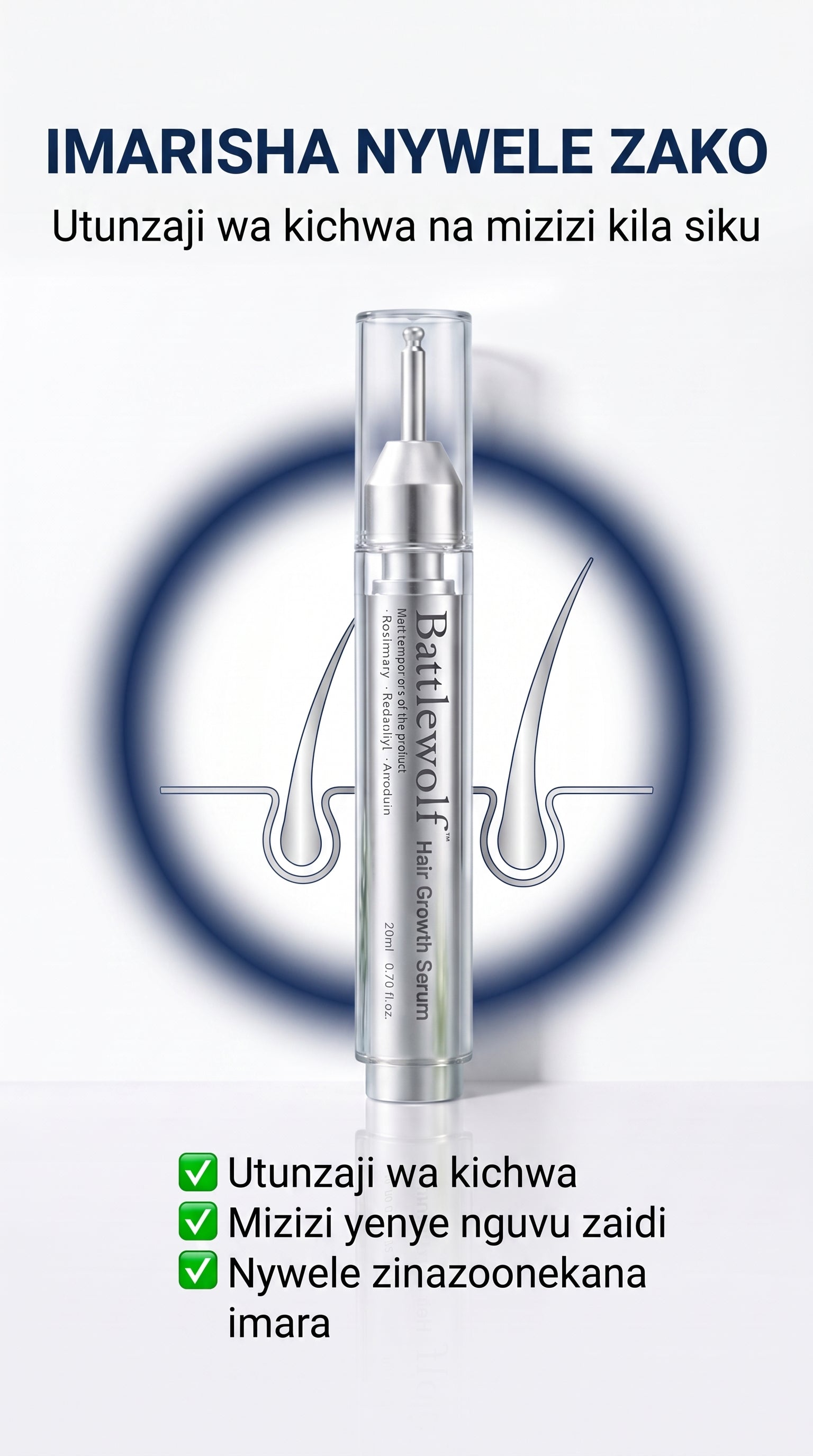 BATTLEWOLF™ Anti-Hair Loss Scalp Care & Hair Growth Serum (20ml)