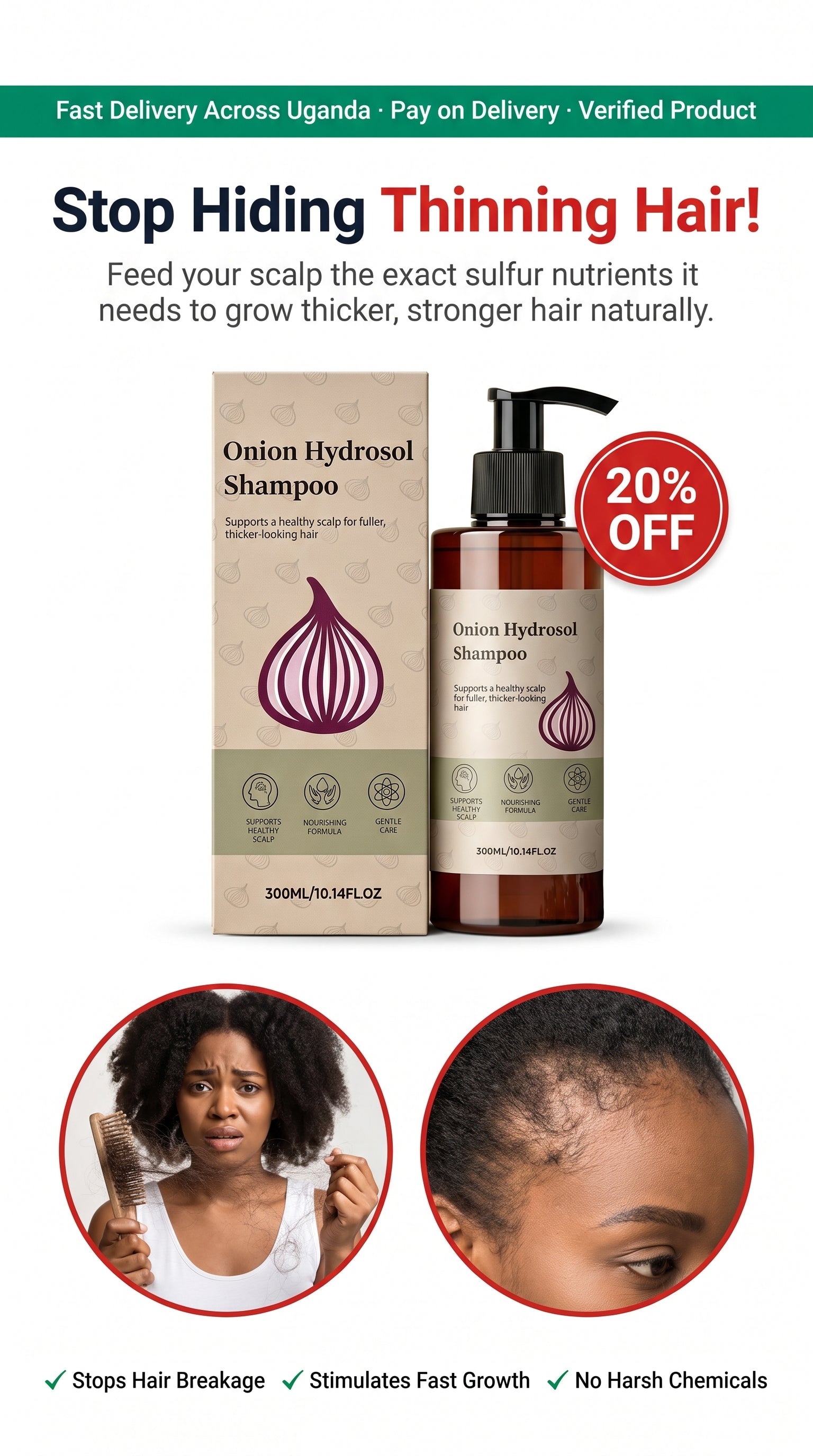 Onion Hydrosol Shower Duo — Shampoo & Conditioner (300ml Each)