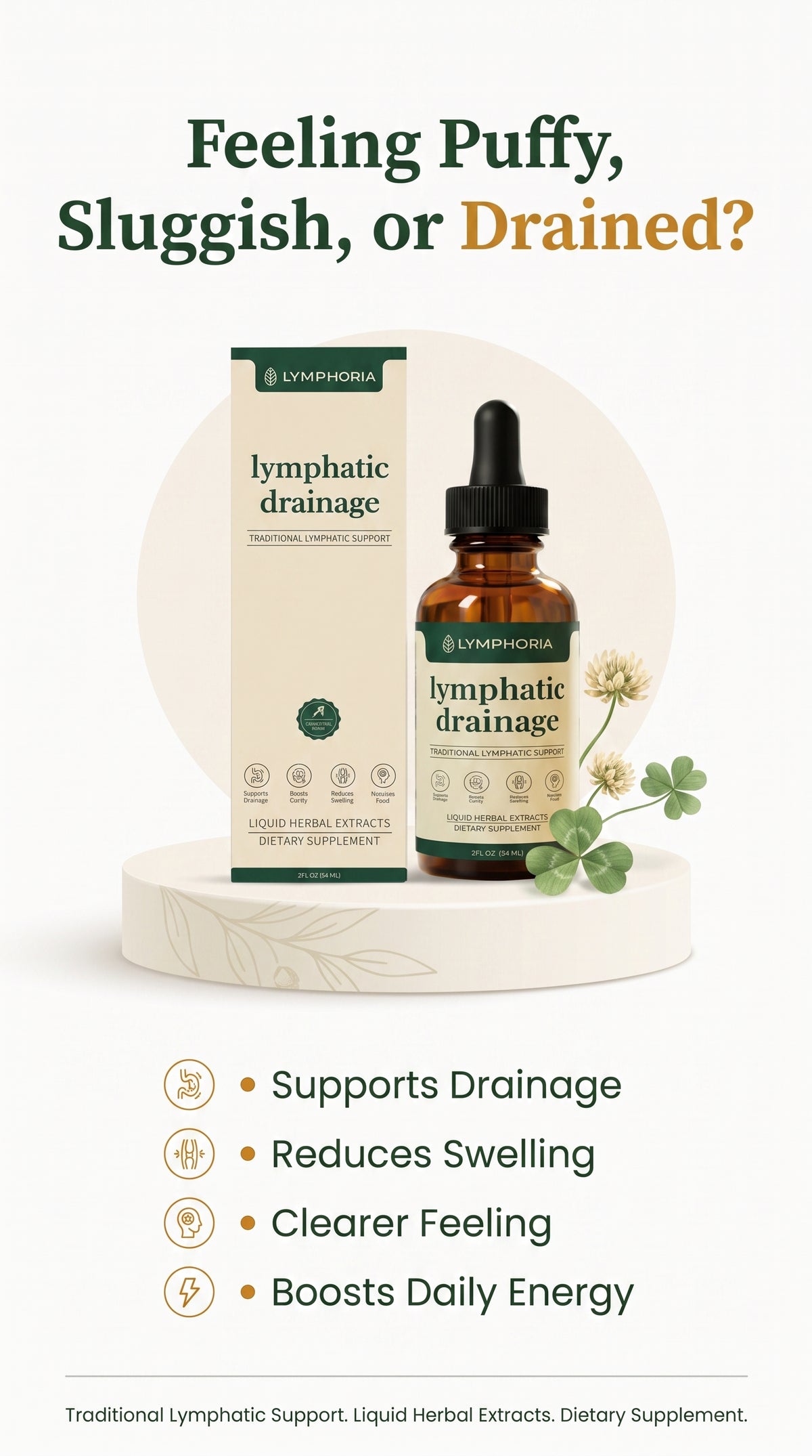 Lymphoria Botanical Flow Drops (Lymphatic Drainage Supplement)