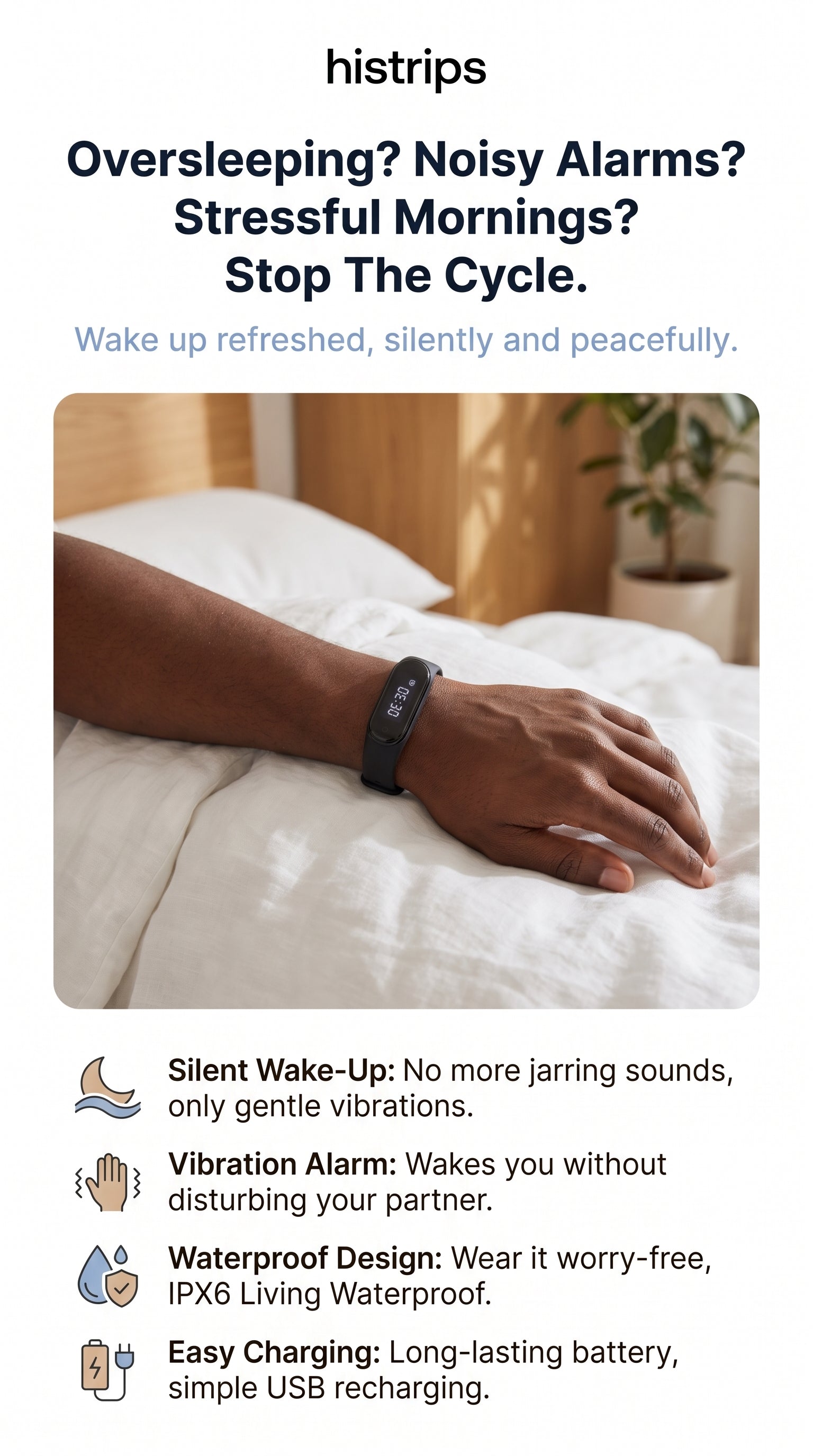 Onyx Silent Vibration Alarm Watch & Smart Sports Bracelet
