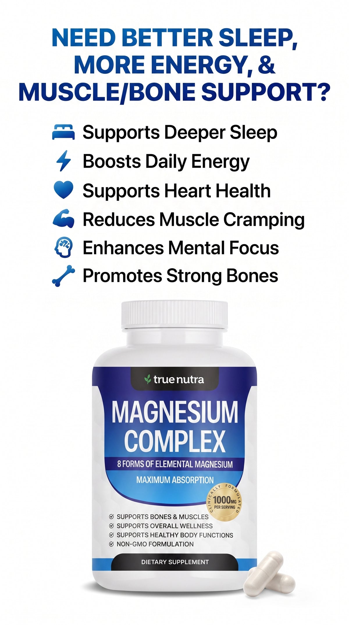Salatana™ 8-in-1 Magnesium Complex (Glycinate, Malate, Citrate & Taurate)