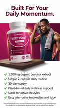 Rosabella™ Organic Beetroot Capsules (1300mg Pure Extract & Energy Support) - Men