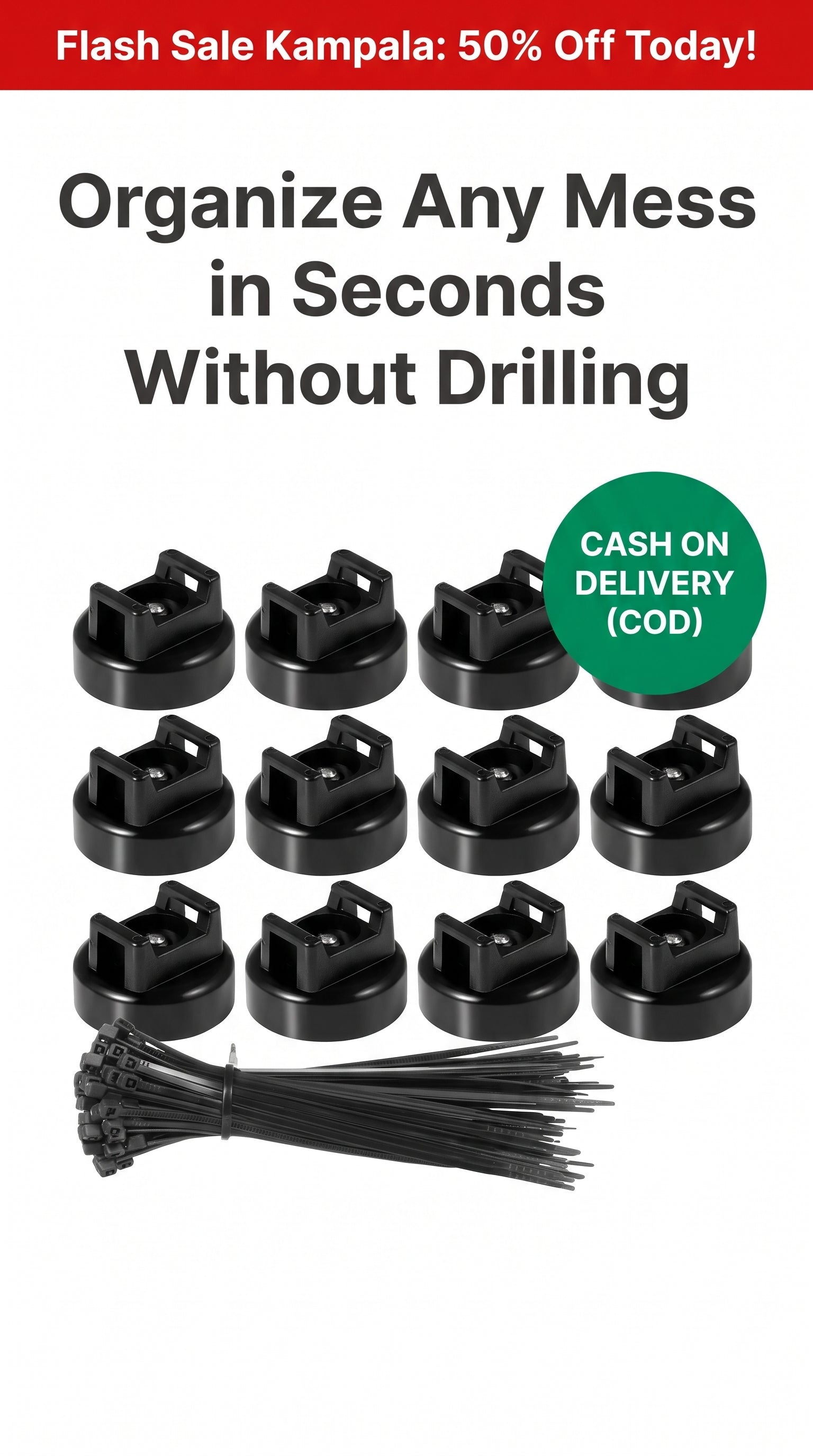 Heavy-Duty Magnetic Cable Tie Mounts (12-Pack)